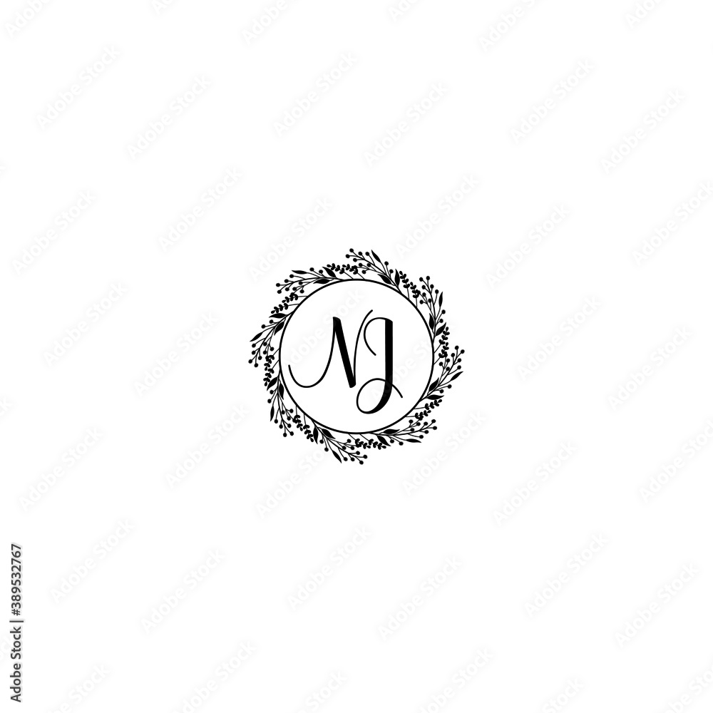 Initial NJ Handwriting, Wedding Monogram Logo Design, Modern Minimalistic and Floral templates for Invitation cards
Initial NJ Handwriting, Wedding Monogram Logo Design, Modern Minimalistic and Floral templates for Invitation cards