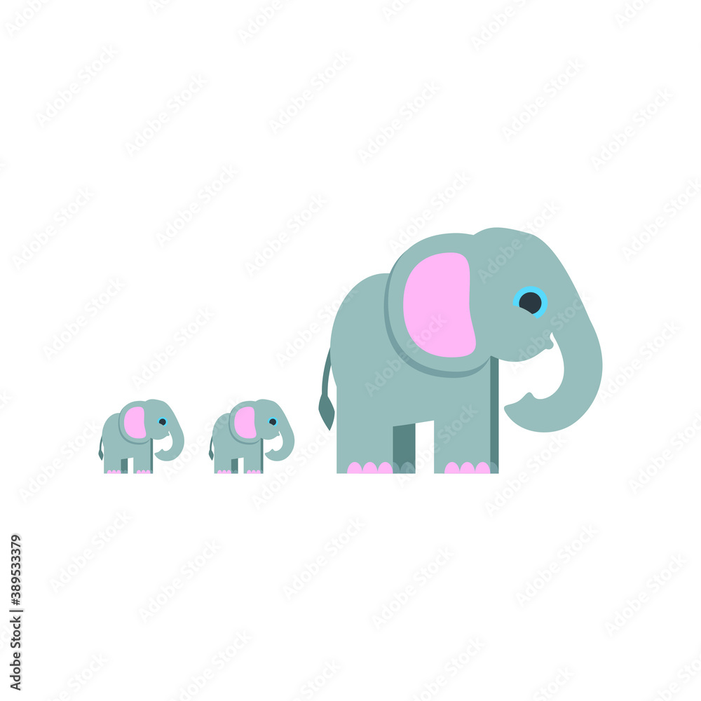 Fototapeta premium elephant vector, wild animals in the forest