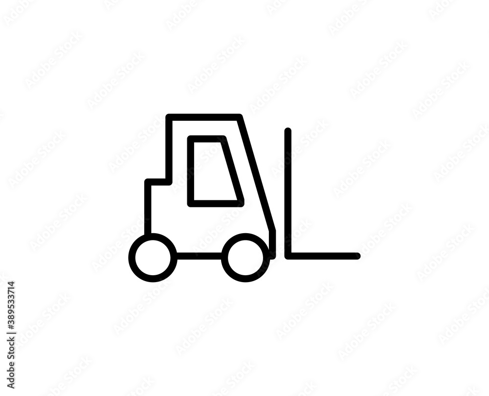 Forklift line icon Forklift line icon