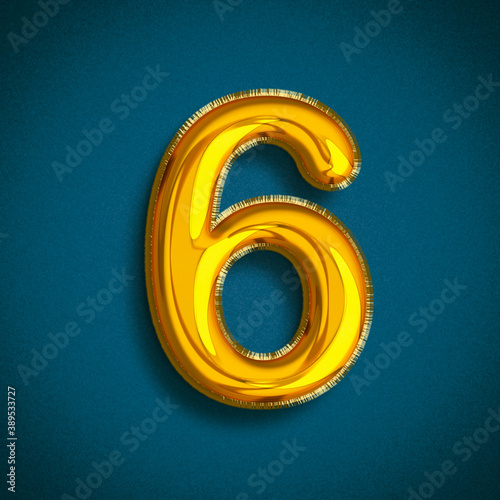 Foil Balloons Gold 0 Number, Golden Balloons number ready to use. Gold type Balloons for Text, Letter, new year, holiday, birthday, celebration. 3D Rendering