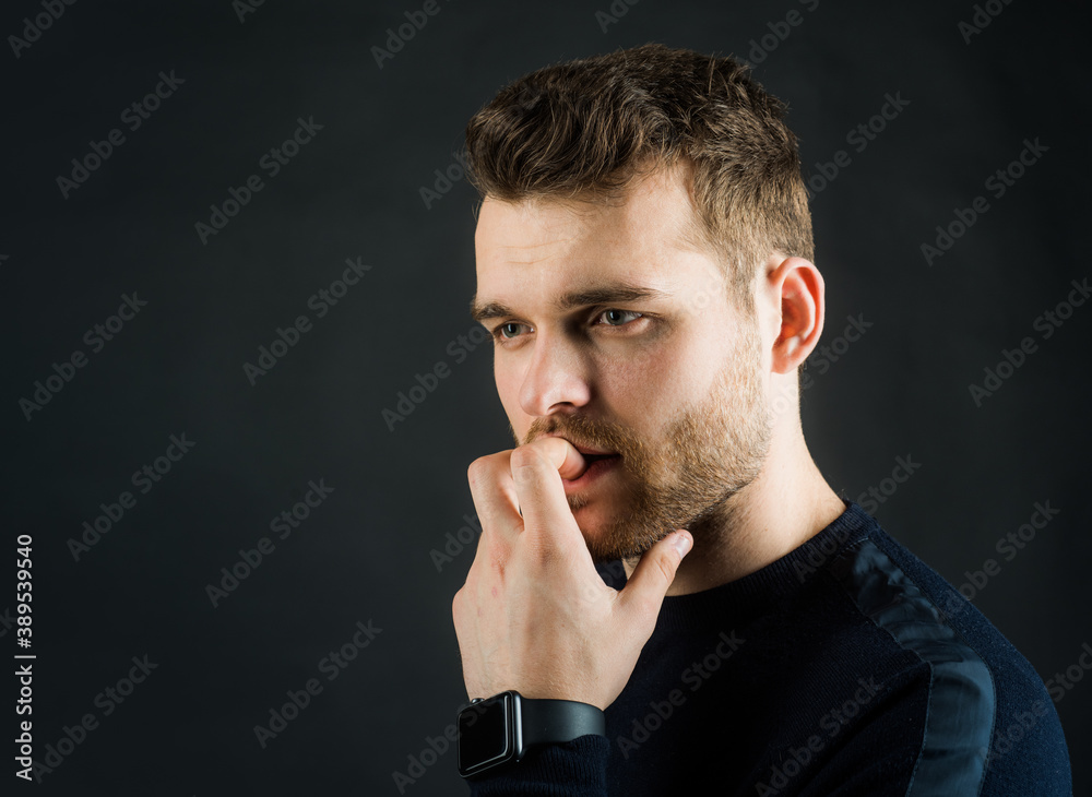 Fashion young man. Handsome sexy guy with funny face. Fashion young man. Handsome sexy guy with funny face.
