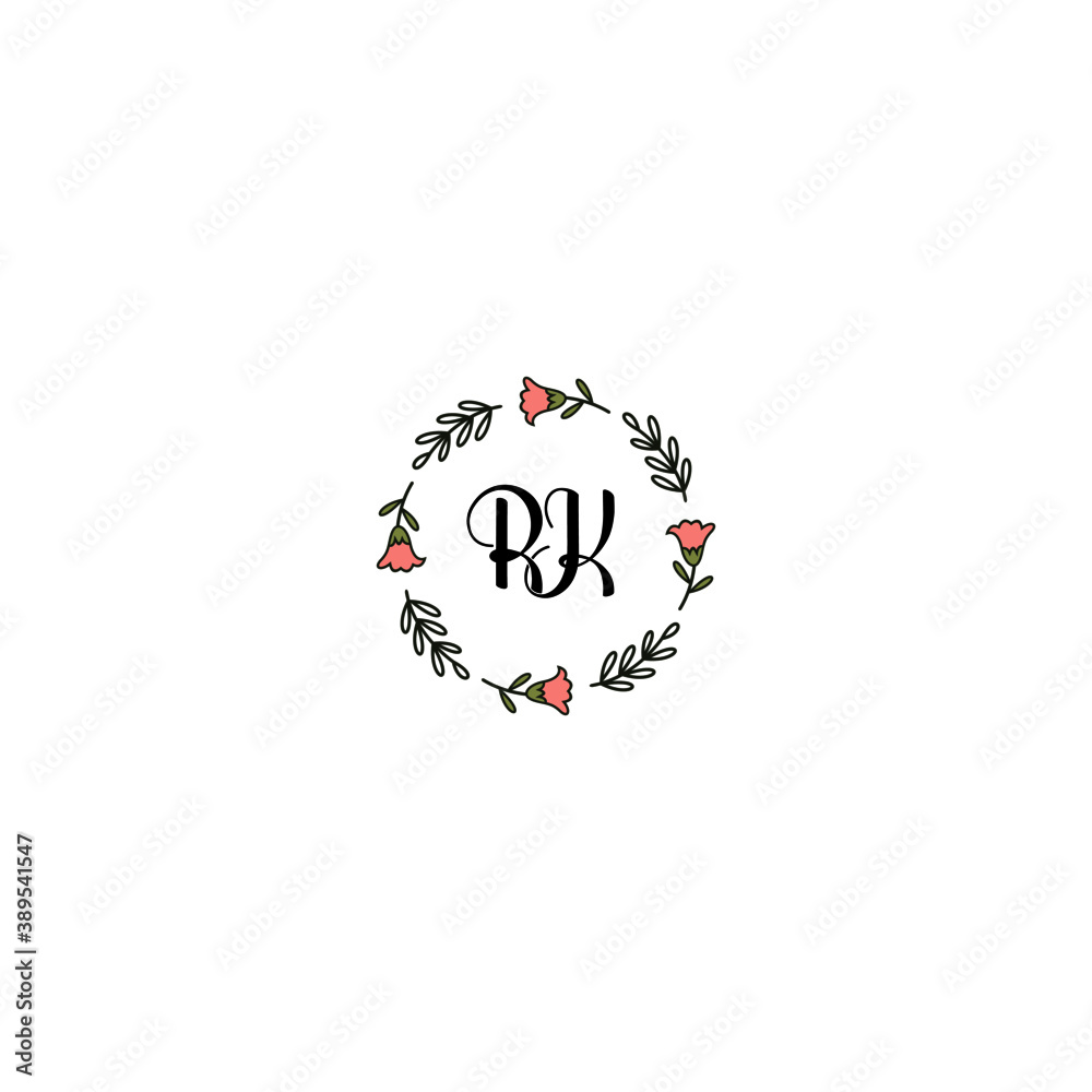Initial RK Handwriting, Wedding Monogram Logo Design, Modern Minimalistic and Floral templates for Invitation cards Initial RK Handwriting, Wedding Monogram Logo Design, Modern Minimalistic and Floral templates for Invitation cards