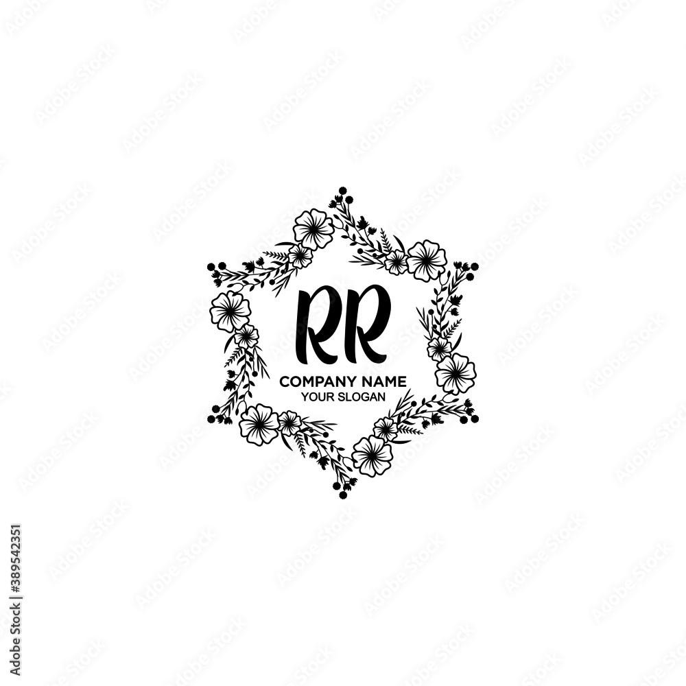 Initial RR Handwriting, Wedding Monogram Logo Design, Modern Minimalistic and Floral templates for Invitation cards Initial RR Handwriting, Wedding Monogram Logo Design, Modern Minimalistic and Floral templates for Invitation cards