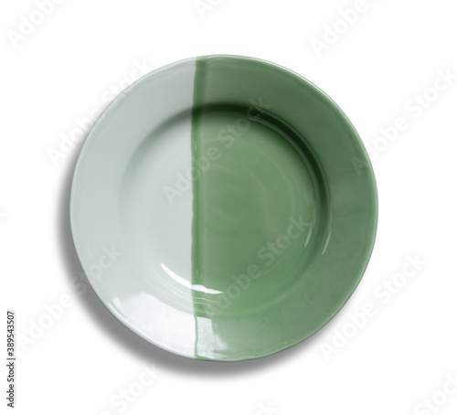 Empty ceramics plate isolated on white background