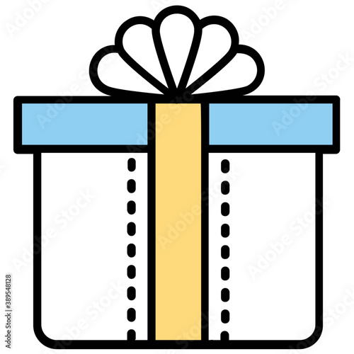 
A parcel beautifully packed like a gift showing a packaging icon used for delivery 
