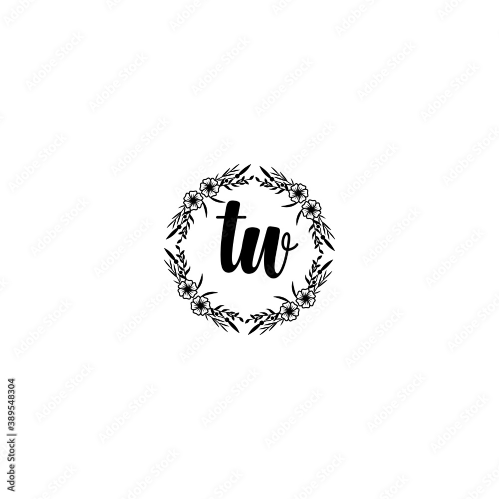 Initial TW Handwriting, Wedding Monogram Logo Design, Modern Minimalistic and Floral templates for Invitation cards Initial TW Handwriting, Wedding Monogram Logo Design, Modern Minimalistic and Floral templates for Invitation cards