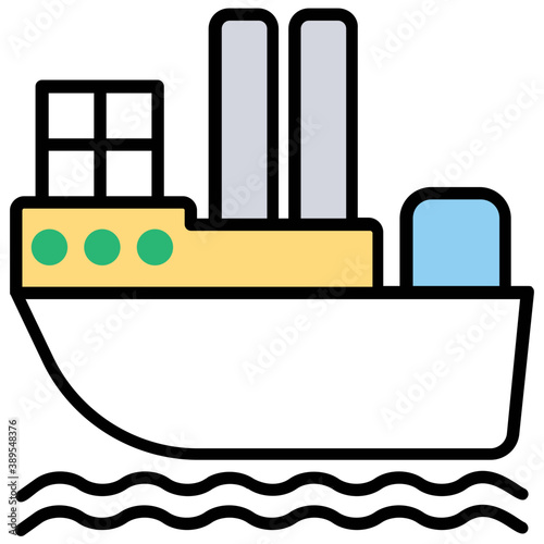 
A package boarded on a big cargo ship to enlighten idea of ship by sea
