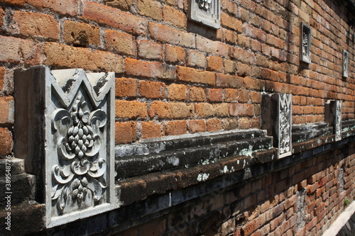 Yogyakarta 30 October 2020, ornate wall as a fortress for the tomb of the king of Mataram in Kotagede Yogyakarta photo