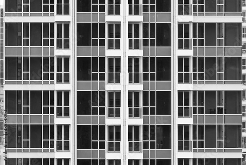 Exterior of high rise residential building. Modern architecture abstract background pattern