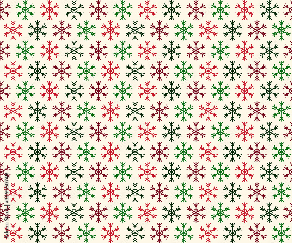 Simple geometric snowflakes. Seamless Christmas pattern. Flat design for wrappers, textiles, backgrounds. Vector illustration Simple geometric snowflakes. Seamless Christmas pattern. Flat design for wrappers, textiles, backgrounds. Vector illustration