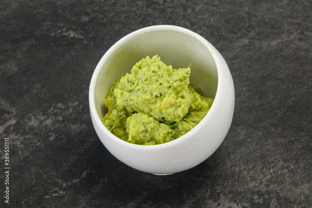 Avocado guacamole sauce with chili pepper Avocado guacamole sauce with chili pepper