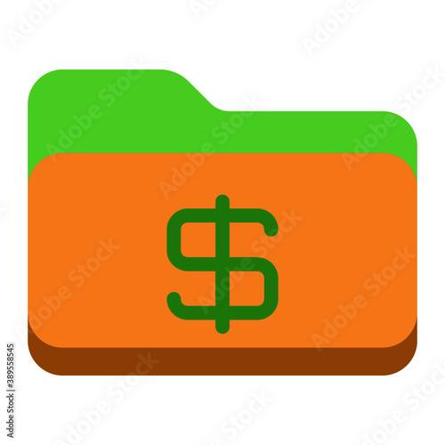 Finance folder icon with flat style. Suitable for website design, logo, app and ui.