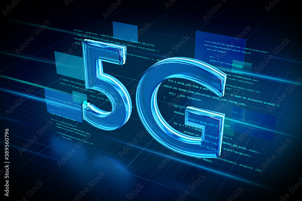 5G abstract background illustration - 3d rendering