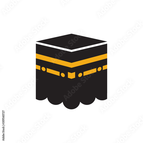 Kaabah building at mecca logo design template