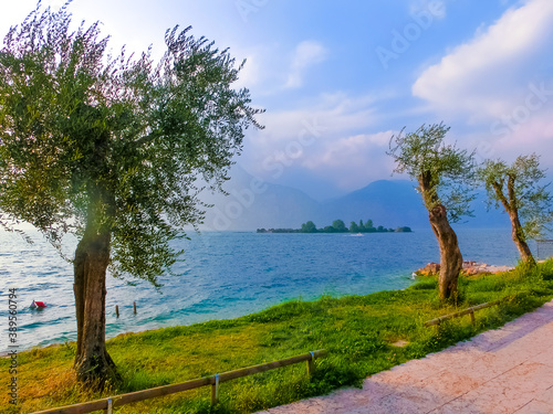 Fototapeta Naklejka Na Ścianę i Meble -  High mountains and lake Garda,Italy, Europe