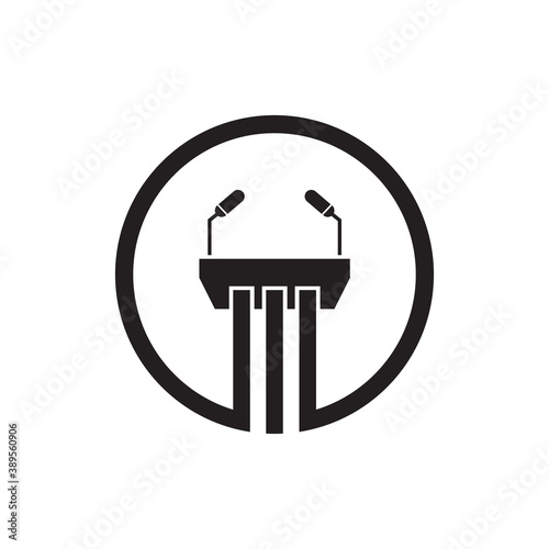 Podium rostrum icon logo design template