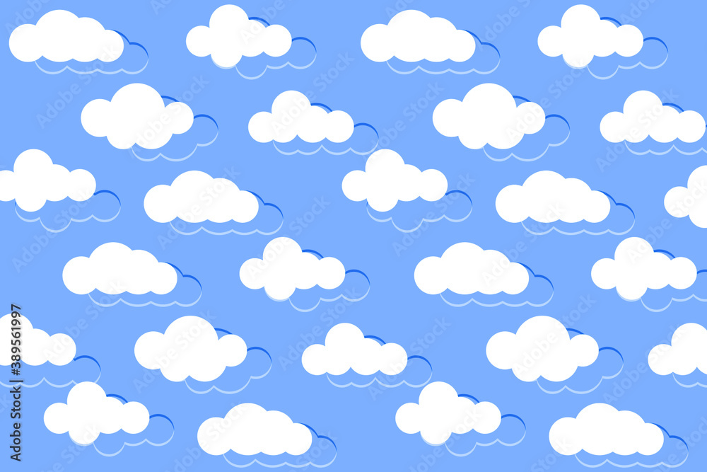 Background with clouds. White clouds in the blue sky. Vector illustration EPS10