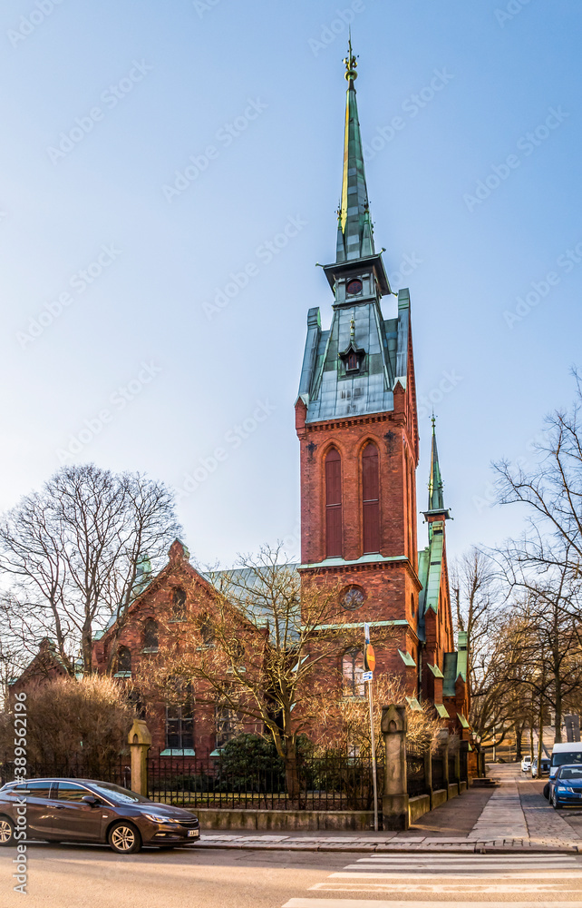 View of the German Church in Helsinki, Finland