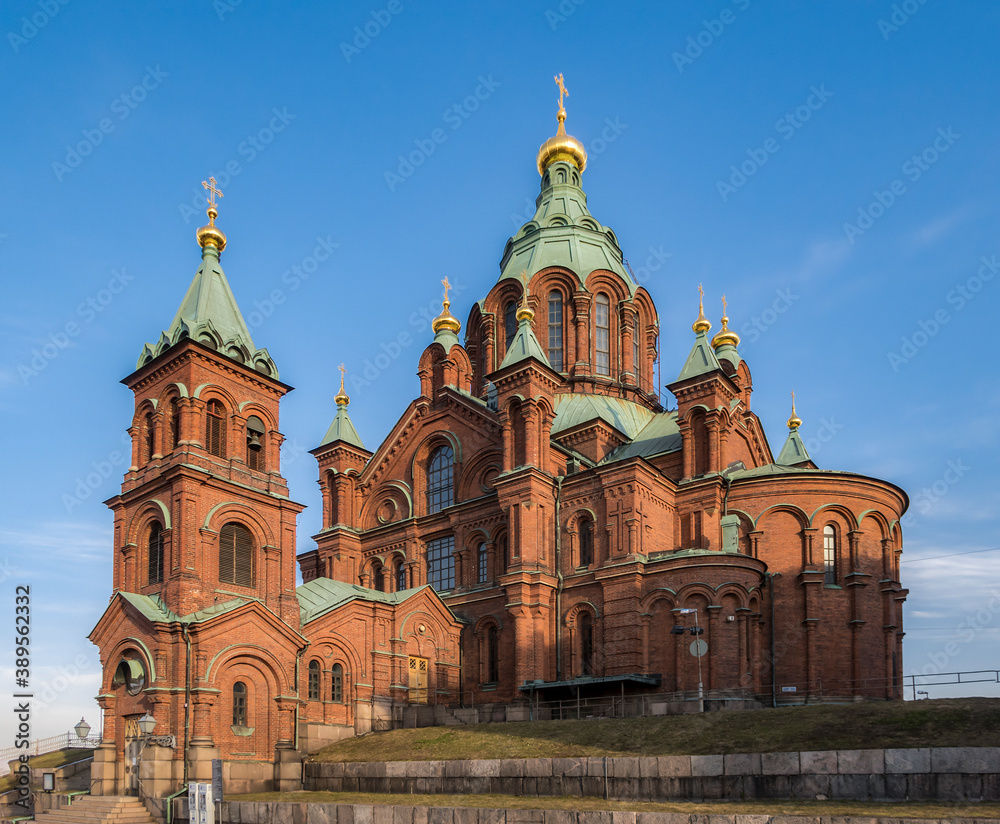 View of the Uspensky Cathedral in Helsinki, Finland View of the Uspensky Cathedral in Helsinki, Finland