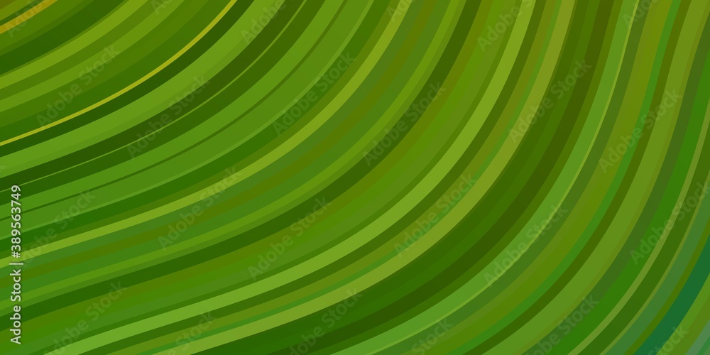 Light Green, Yellow vector pattern with curved lines. Light Green, Yellow vector pattern with curved lines.