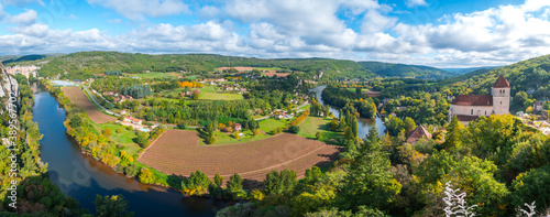 panoramic view of dordogne valley, France
