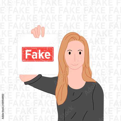Person on white background telling lies vector illustration cartoon flat design modern style 