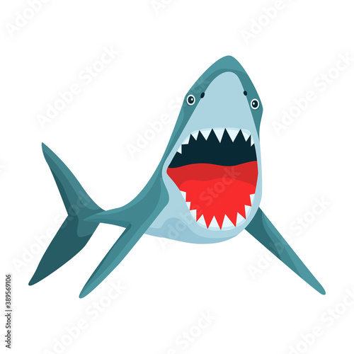Shark cartoon vector icon.Cartoon vector illustration fish of sea. Isolated illustration of shark icon on white background.