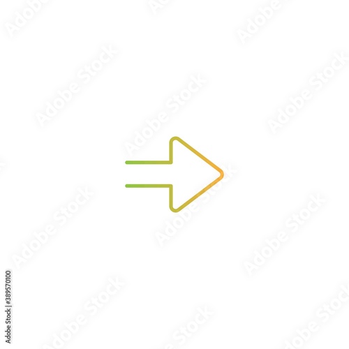 Free Download green gradient right arrow. Line simple icon isolated on white. - GFXLoad