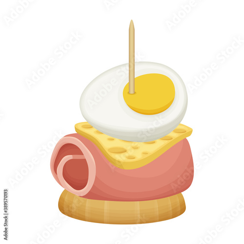 Canape and food cartoon vector icon.Cartoon vector illustration food and appetizer. Isolated illustration of canape and appetizer icon on white background.