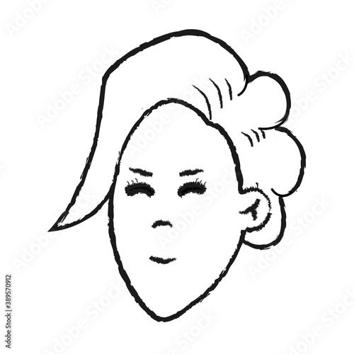 女性キャラクターの顔のイラスト