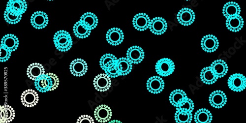 Dark blue, green vector texture with disease symbols.