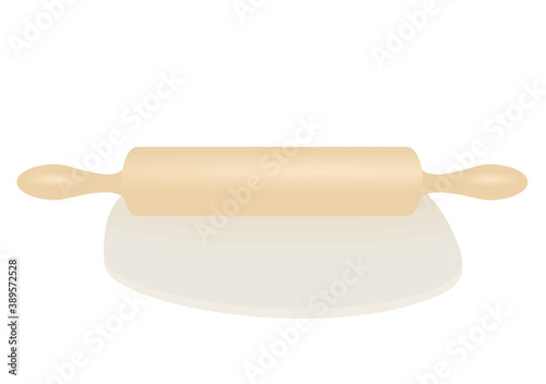 Brown rolling pin. vector illustration