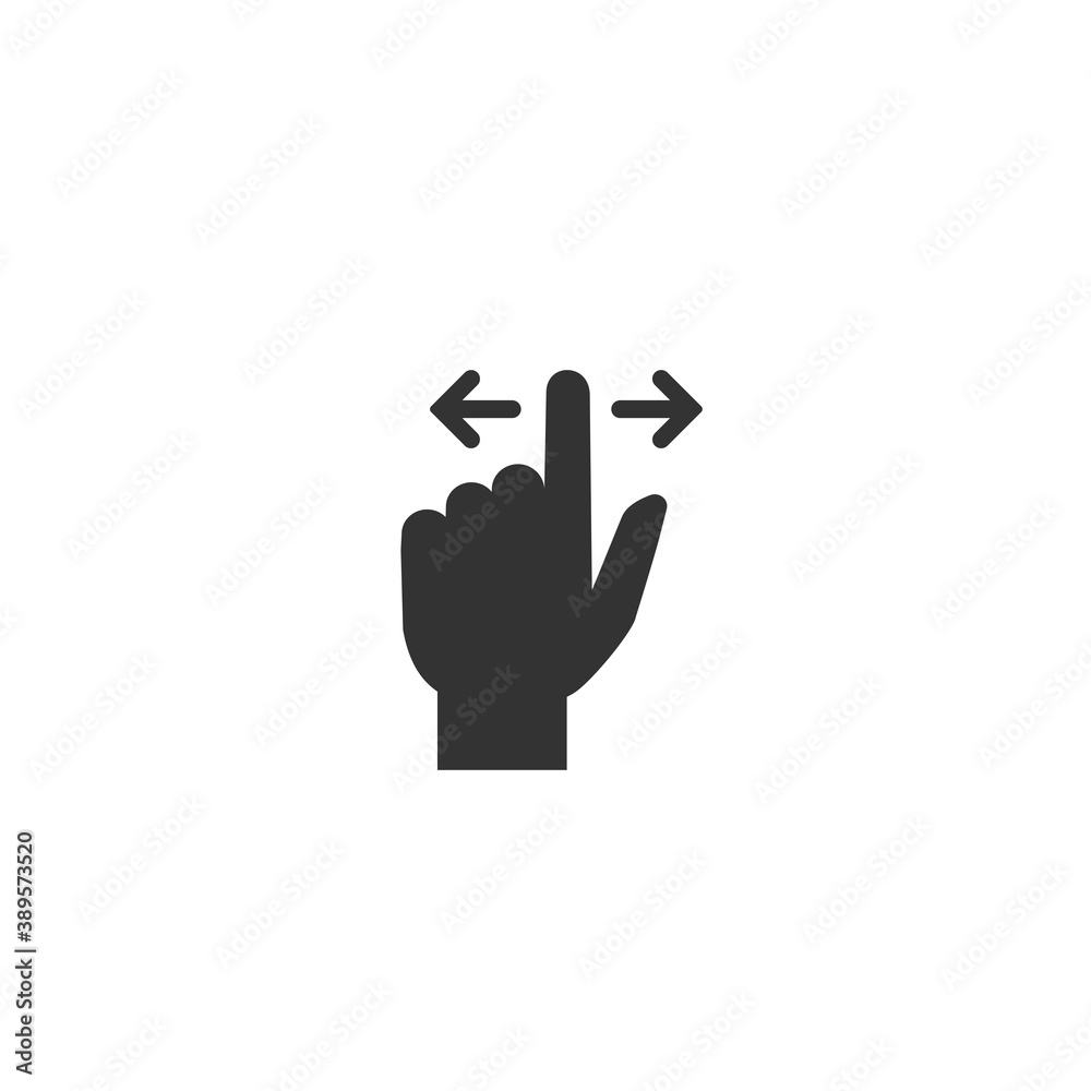Swipe icon. Pointing hand with two arrows. Swipe icon. Pointing hand with two arrows.