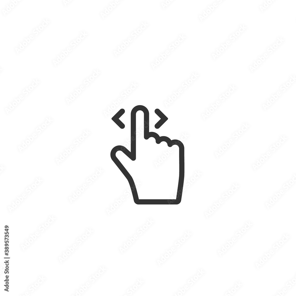 Swipe icon. Pointing hand with two arrows. Swipe icon. Pointing hand with two arrows.