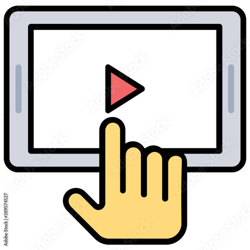 
Hand on touchscreen device to play video
