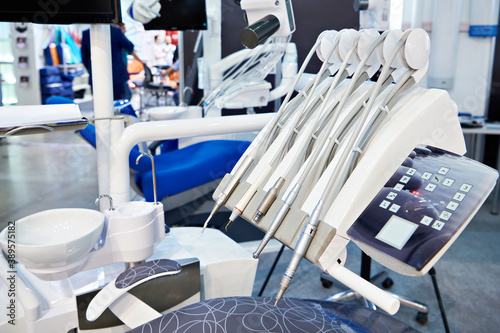 Dental chair and clinic equipment at exhibition