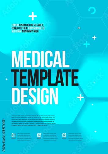 Template design with abstract background for medical layout. Vector design A4 size for poster, flyer or banner.