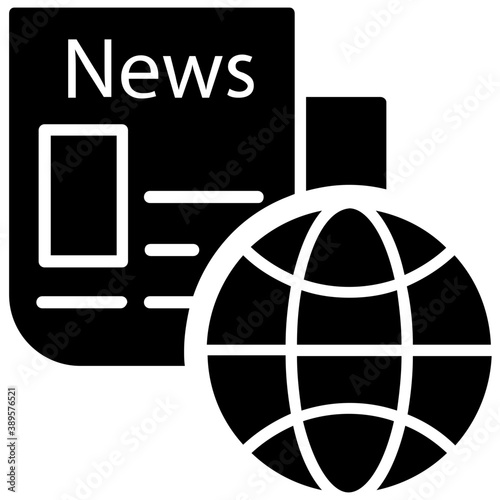 
Flat icon design of a print media newspaper
