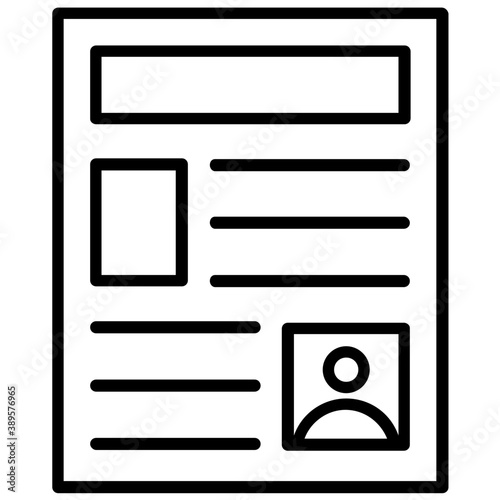 
Flat icon design of a print media newspaper
