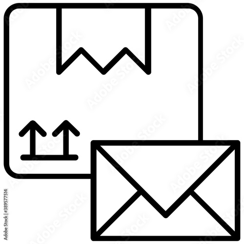 
Logistics sealed package with letter envelope, mail service
