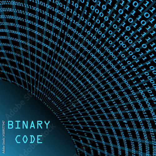 Twisting tunnel of digital binary computer code