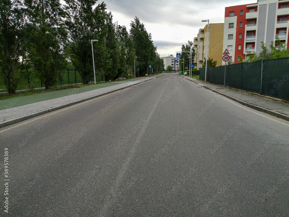 Empty Streets in the City of Parma in Italy due to Emergency Measures Taken during the Coronavirus Pandemic