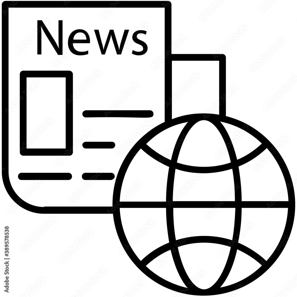 Flat icon design of a print media newspaper
Flat icon design of a print media newspaper