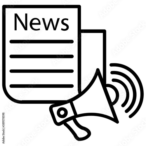 
Flat icon design of a print media newspaper
