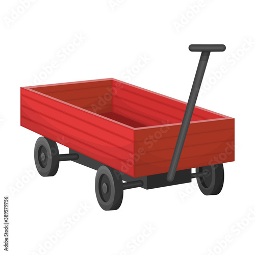 Garden wagon cartoon vector icon.Cartoon vector illustration wheelbarrow. Isolated illustration of garden wagon icon on white background.