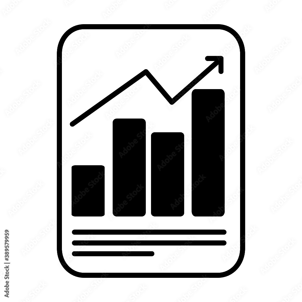 Financial report or income statement line art vector icon for apps and websites Financial report or income statement line art vector icon for apps and websites