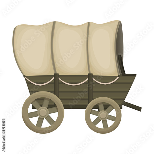 Wild west wagon cartoon vector icon.Cartoon vector illustration old carriage. Isolated illustration of wild west wagon icon on white background.