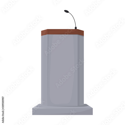 Tribunal podium cartoon vector icon.Cartoon vector illustration podium conference. Isolated illustration of tribunal podium icon on white background.