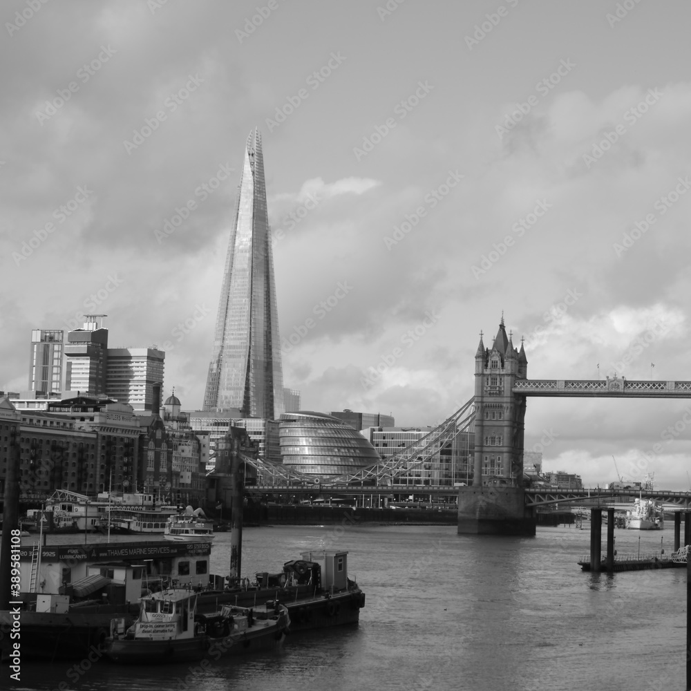 City Of London Tower Bridge Black and White