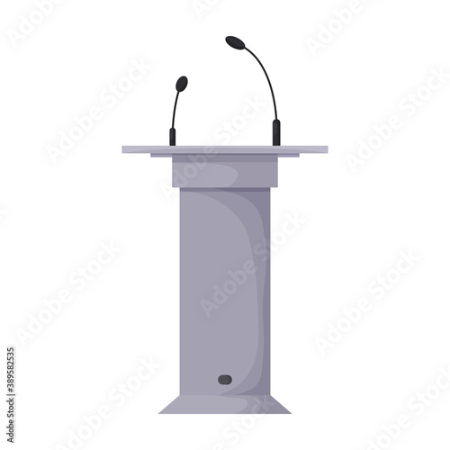 Tribunal podium cartoon vector icon.Cartoon vector illustration podium conference. Isolated illustration of tribunal podium icon on white background.